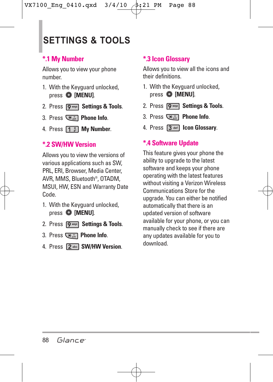 Settings & tools | LG LGVX7100 User Manual | Page 90 / 260