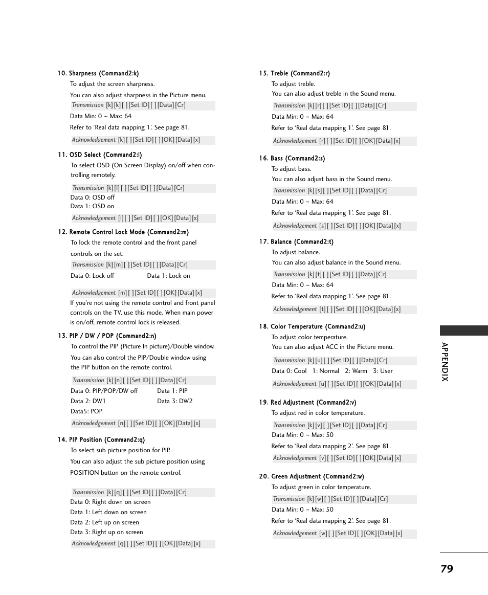 Appendix | LG 37LC2RR User Manual | Page 81 / 90
