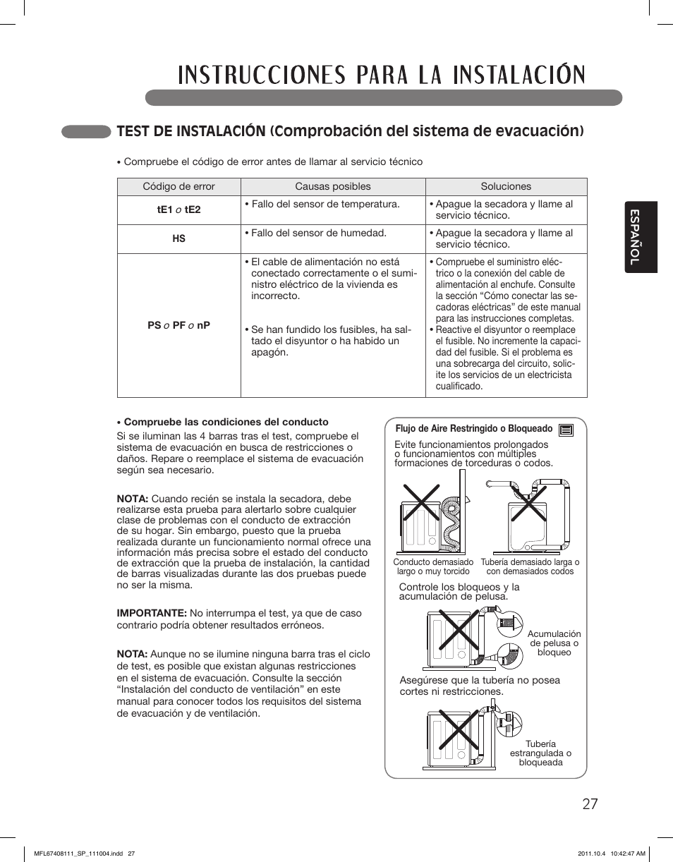 LG DLEX2650W User Manual | Page 75 / 100