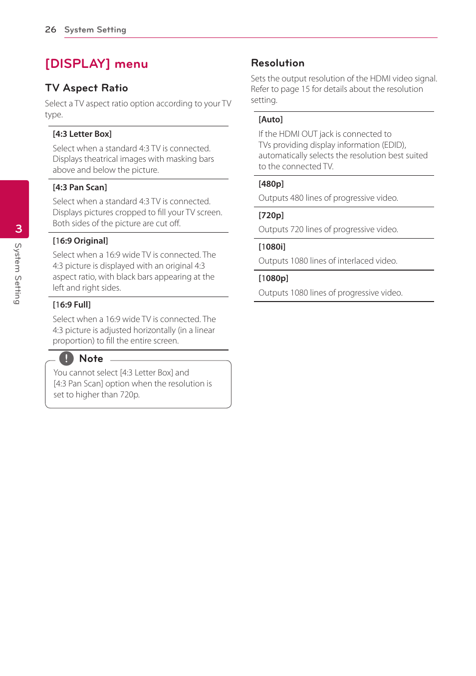 Display] menu | LG NB3730A User Manual | Page 26 / 66