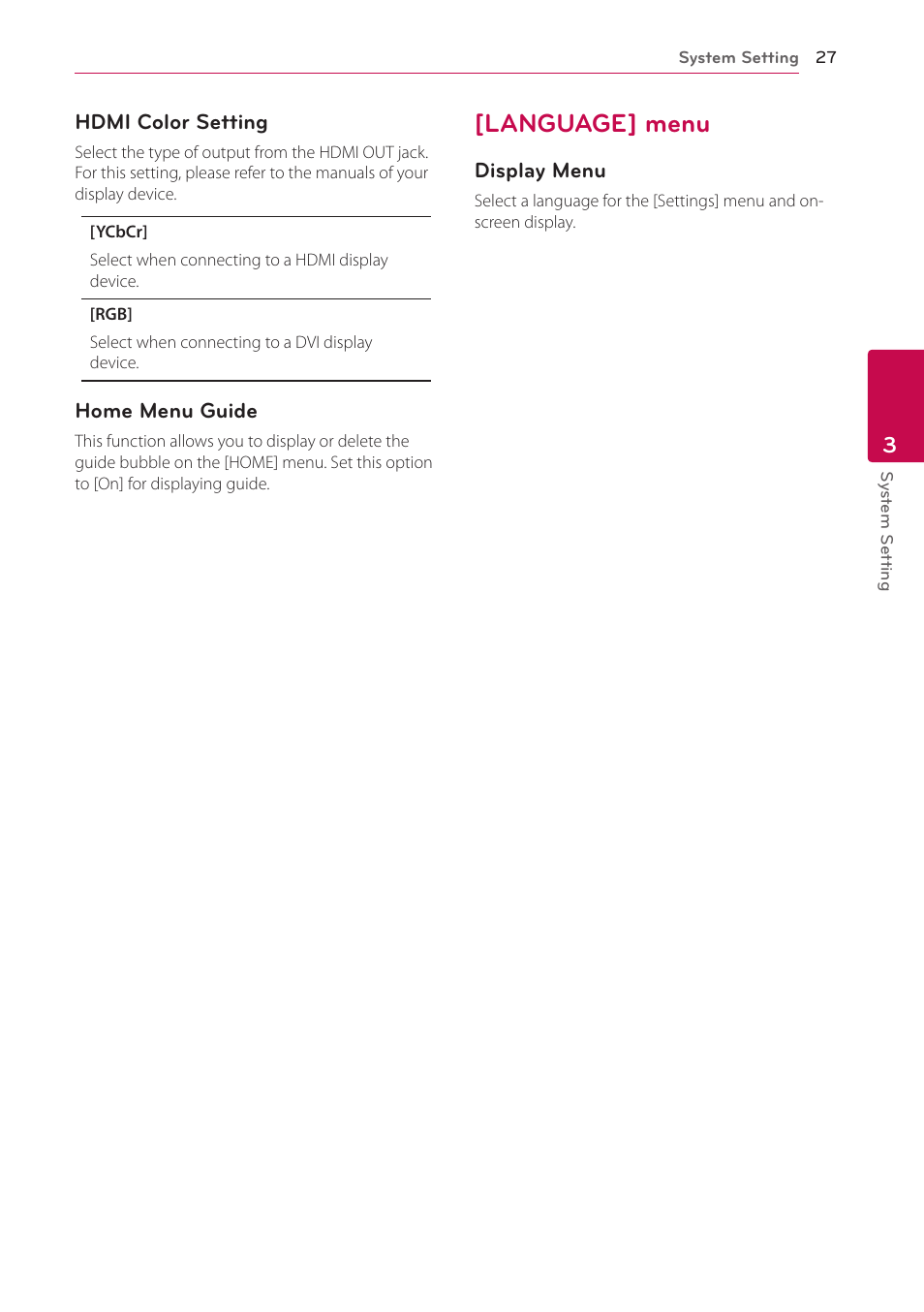 Language] menu | LG NB3730A User Manual | Page 27 / 66