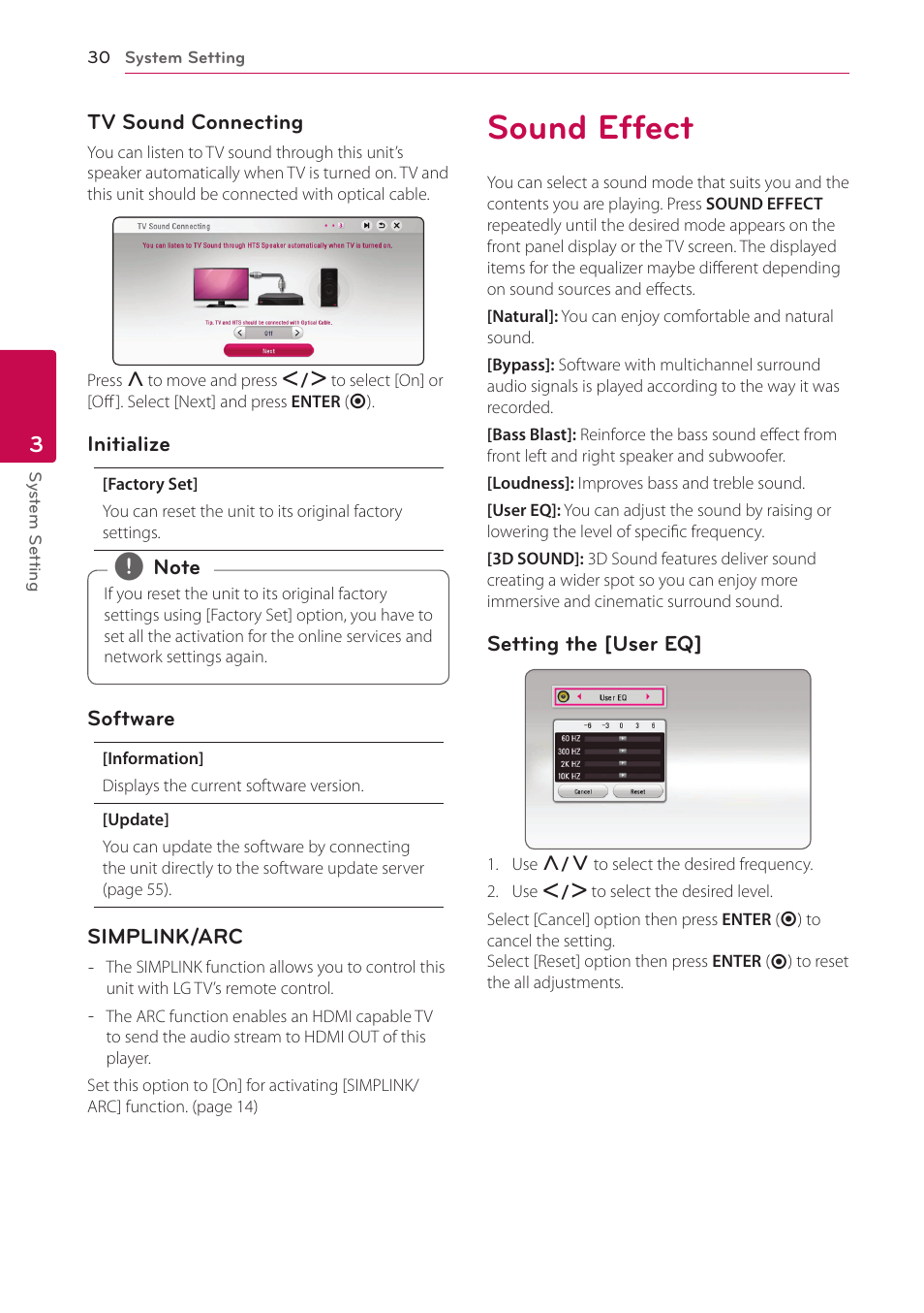 Sound effect | LG NB3730A User Manual | Page 30 / 66