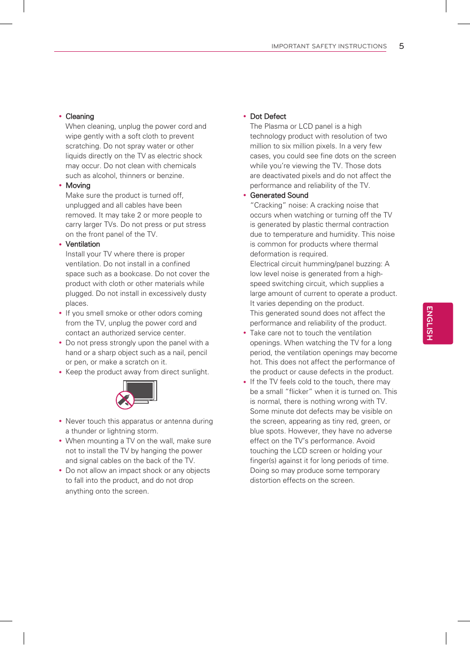 LG 32LS3400 User Manual | Page 5 / 40