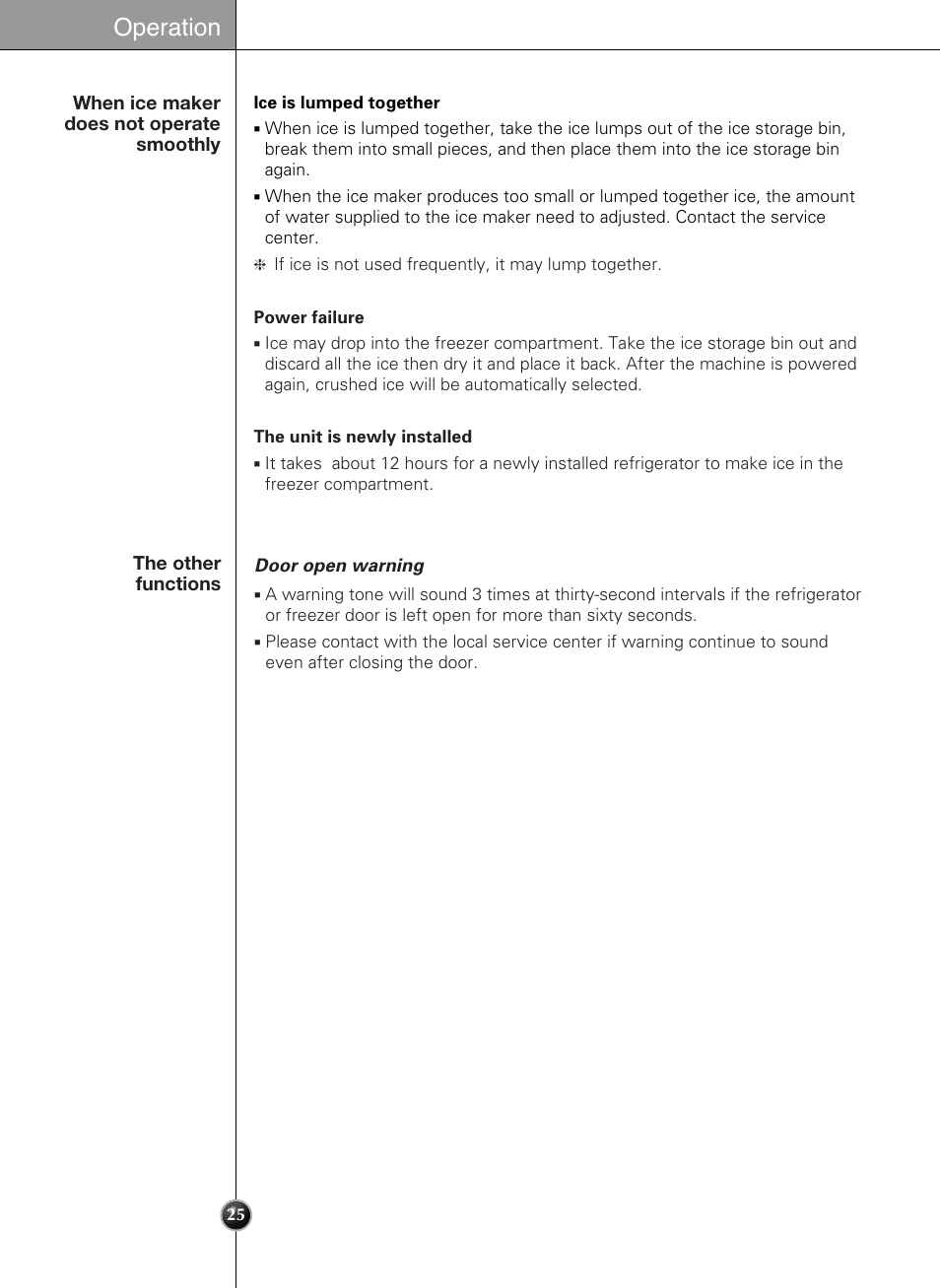 Operation | LG LSC24971ST User Manual | Page 25 / 43