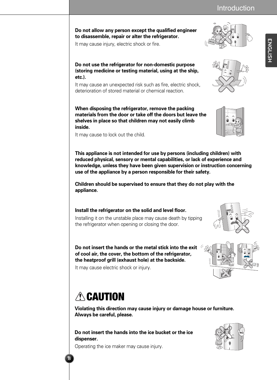 Caution, Introduction | LG LSC24971ST User Manual | Page 8 / 43