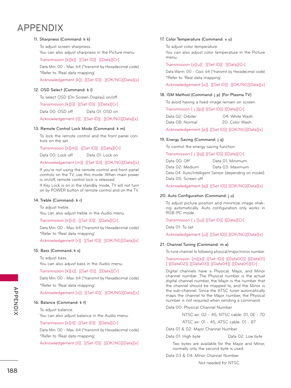 Appendix, Ap p en d ix | LG 32LD550 User Manual | Page 188 / 204