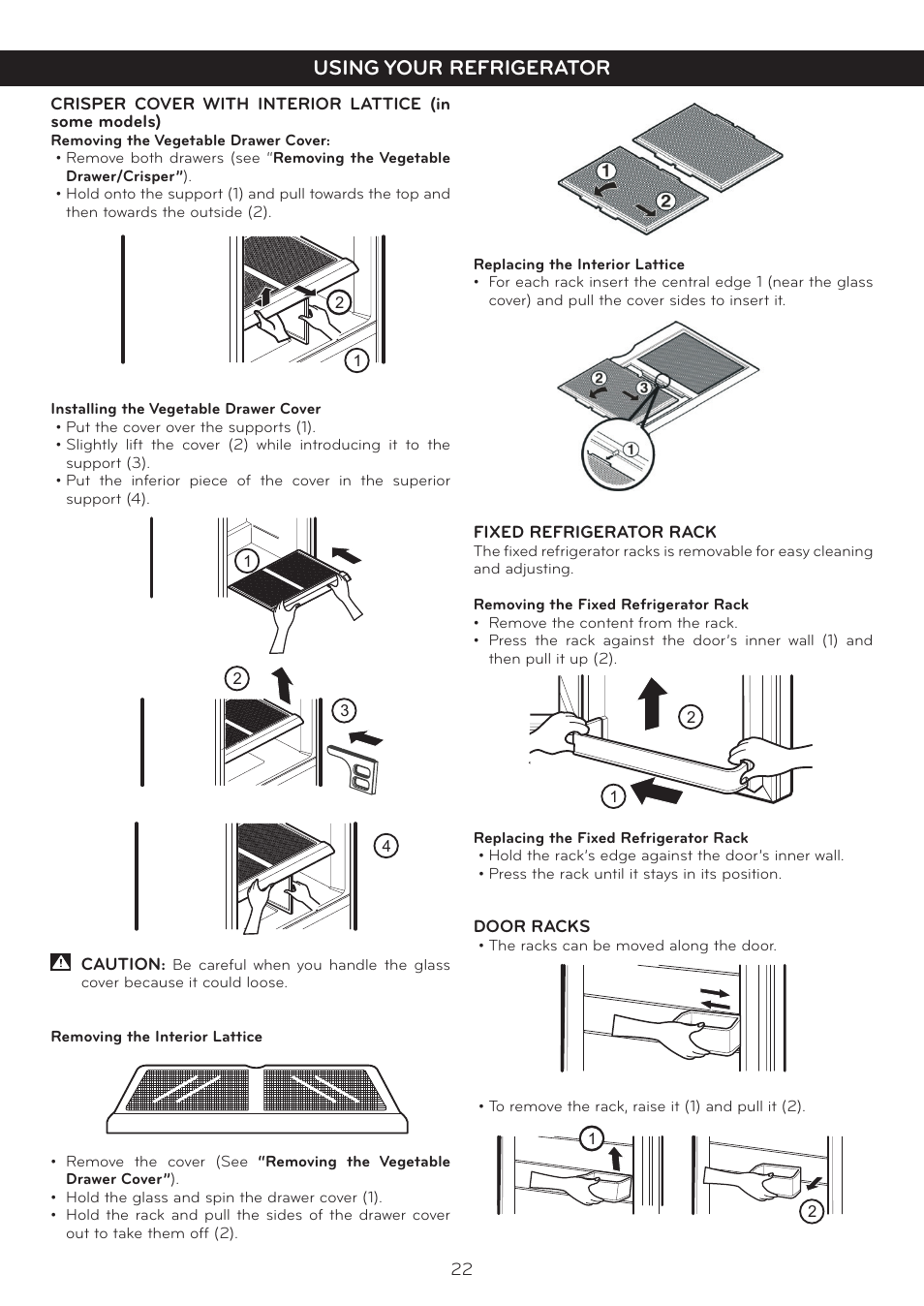 Using your refrigerator | LG LBC20514SW User Manual | Page 23 / 35