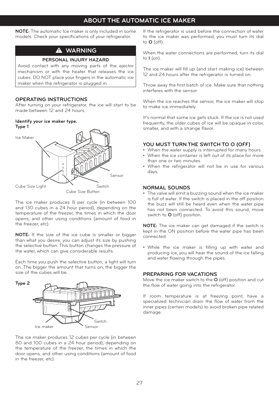 Warning | LG LBC20514SW User Manual | Page 28 / 35