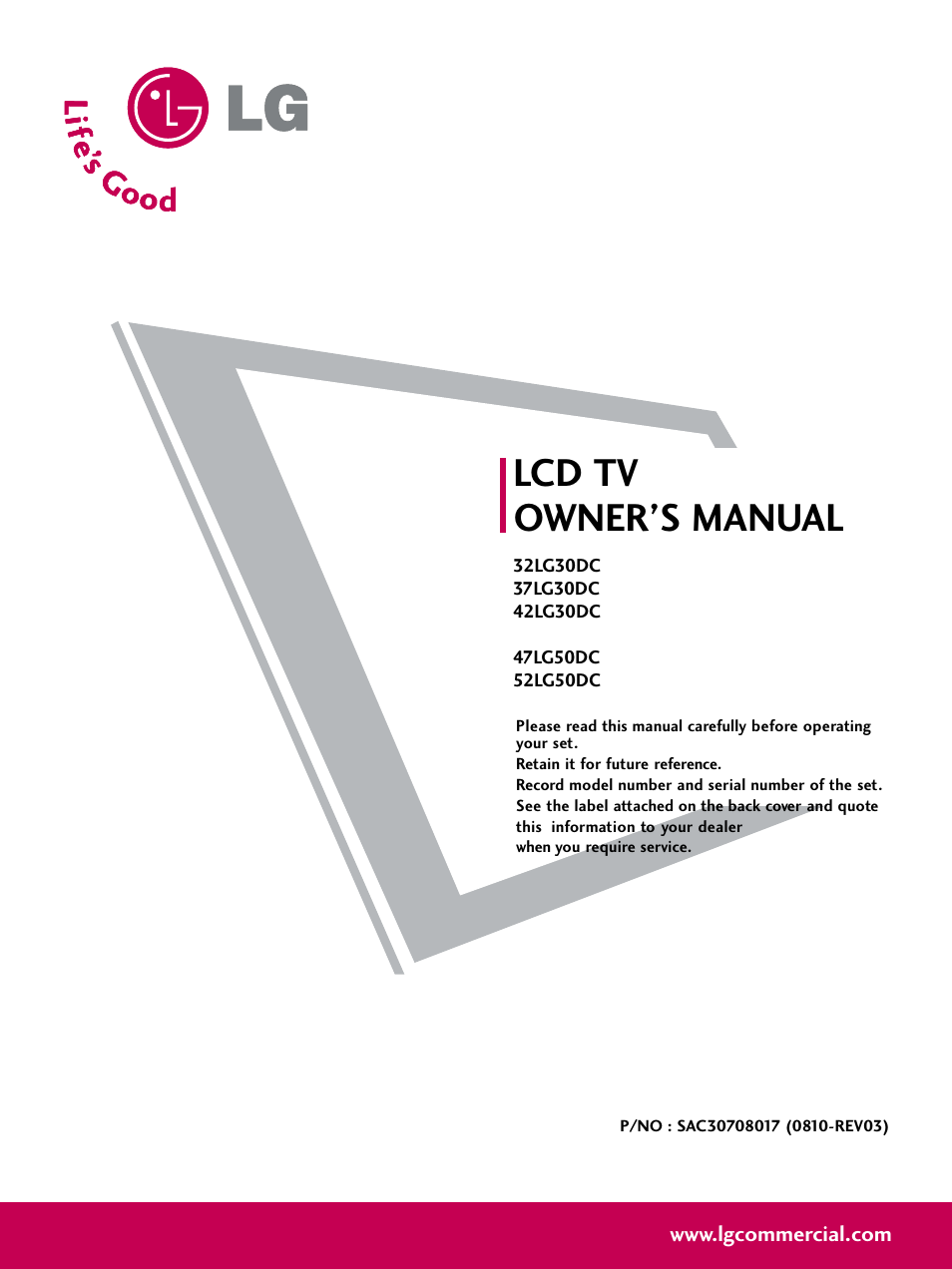 LG 32LG30DC-UA User Manual | 130 pages