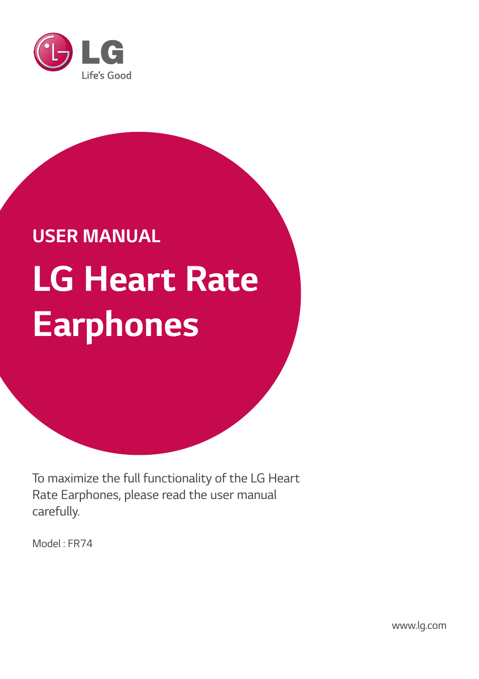 LG FR74 User Manual | 42 pages