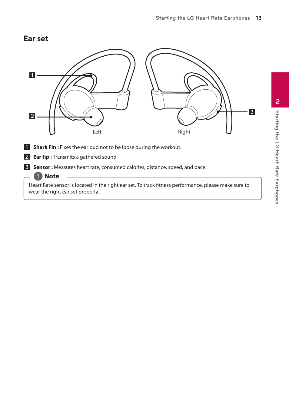 Ear set | LG FR74 User Manual | Page 13 / 42