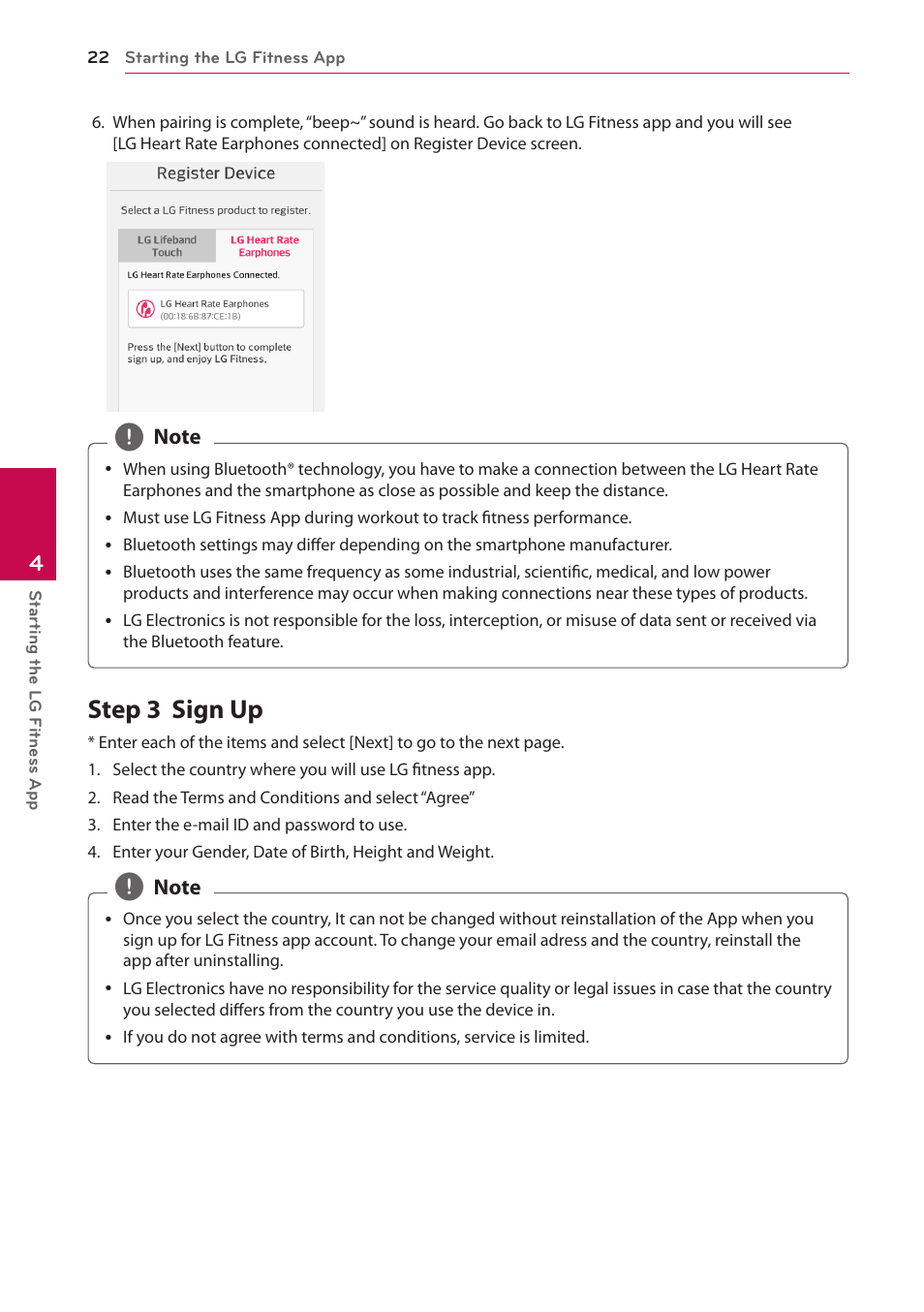 Step 3 sign up | LG FR74 User Manual | Page 22 / 42