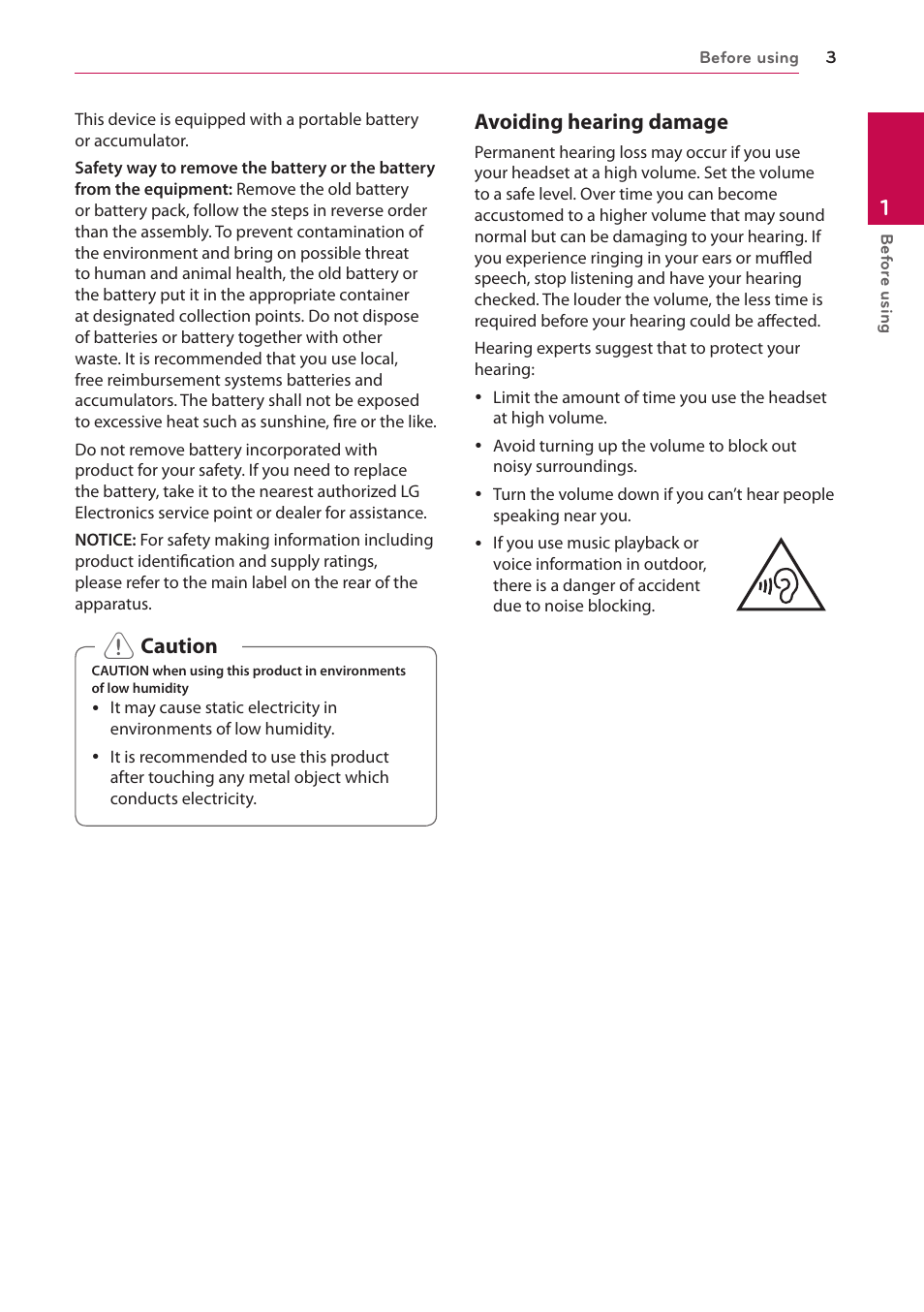 LG FR74 User Manual | Page 3 / 42