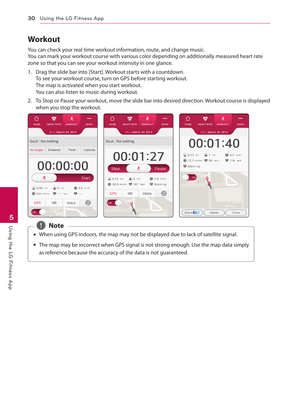 Workout | LG FR74 User Manual | Page 30 / 42