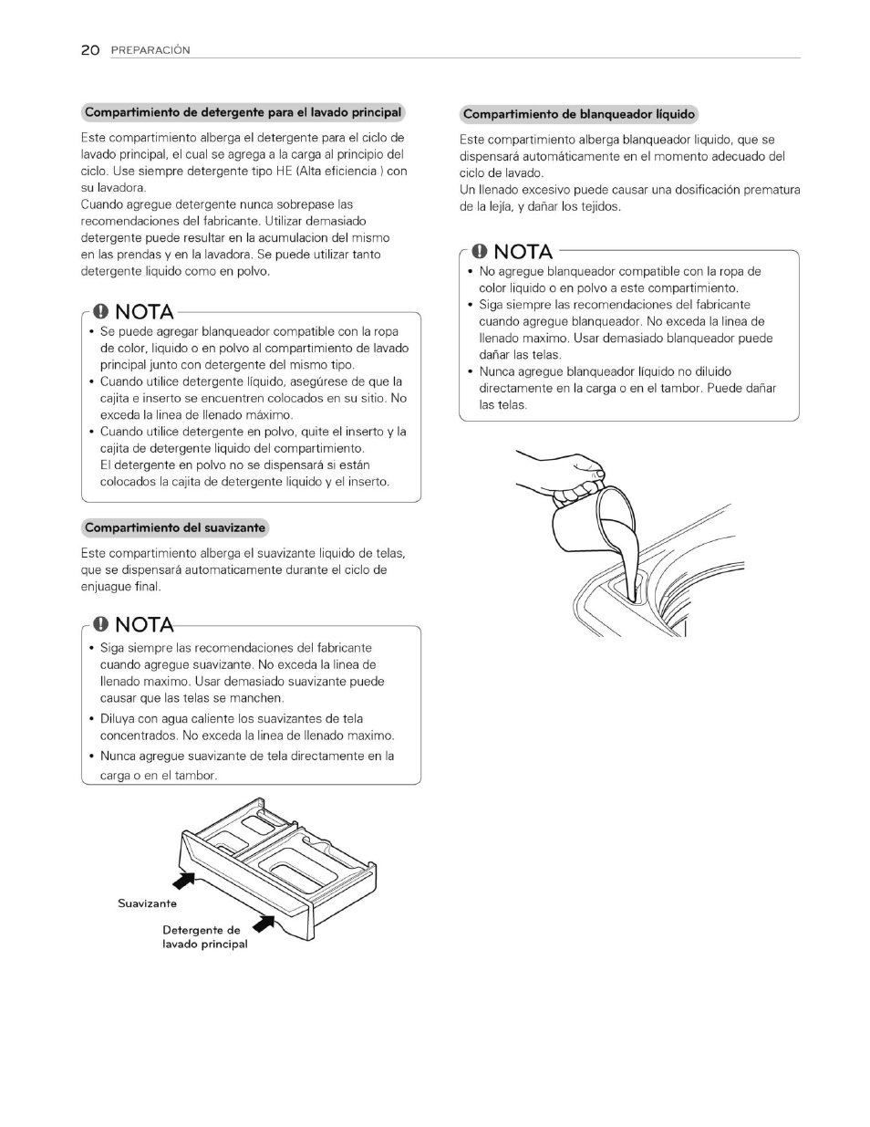 O nota, Nota | LG WT4870CW User Manual | Page 58 / 76