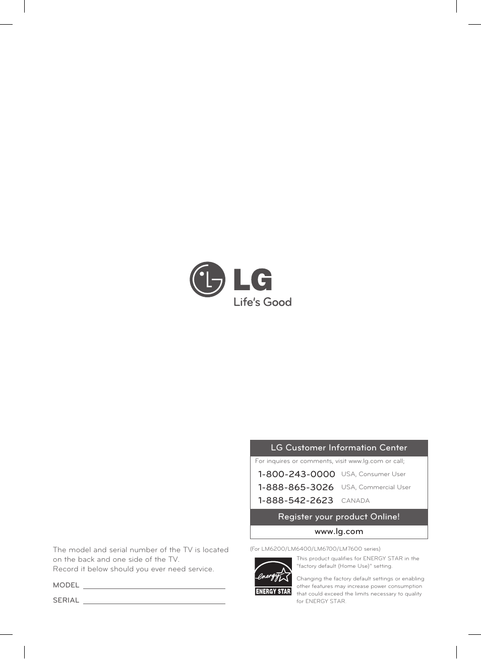 LG 55LM7600 User Manual | Page 44 / 44