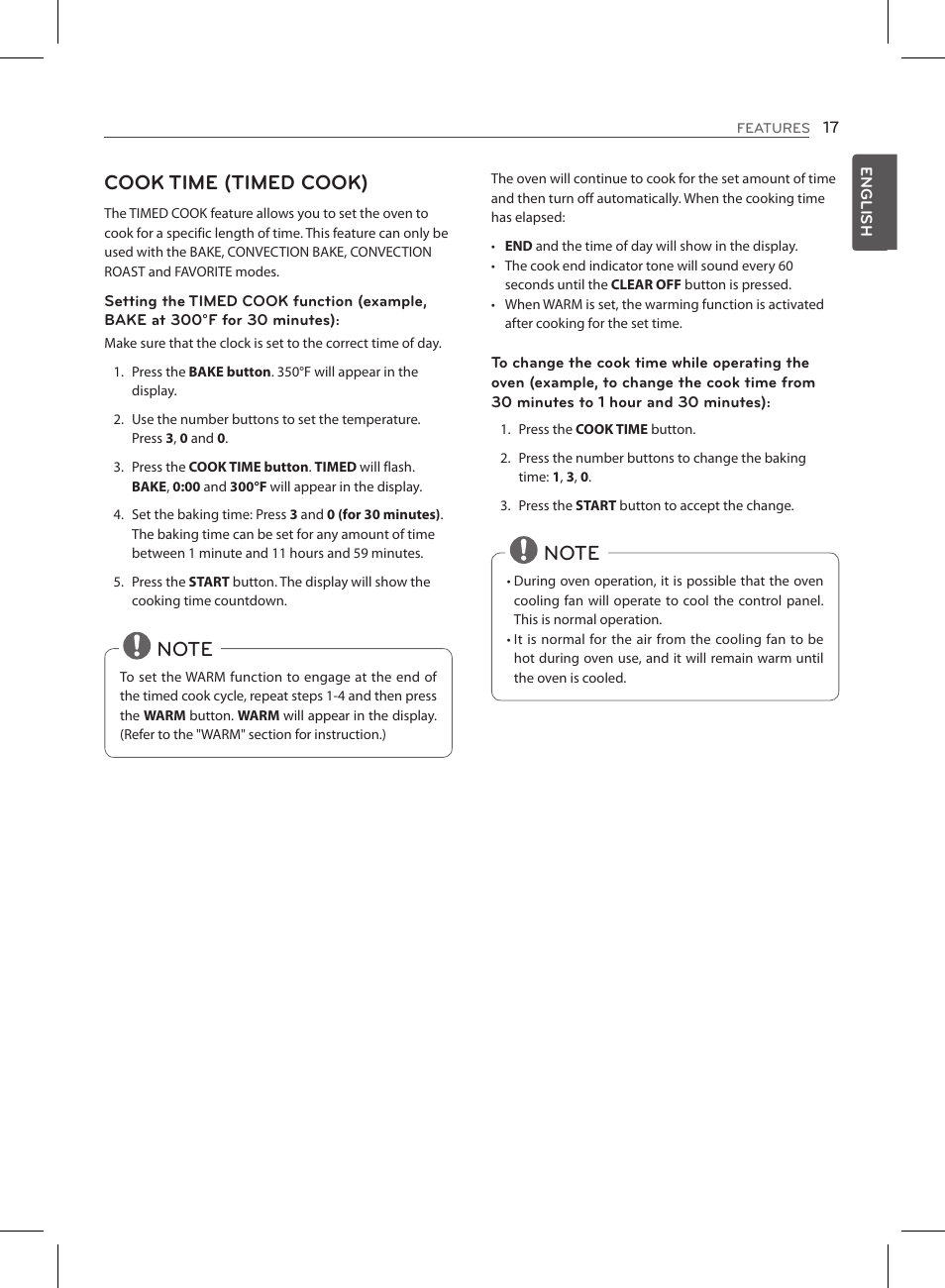 Cook time (timed cook) | LG LSE3090ST User Manual | Page 17 / 92