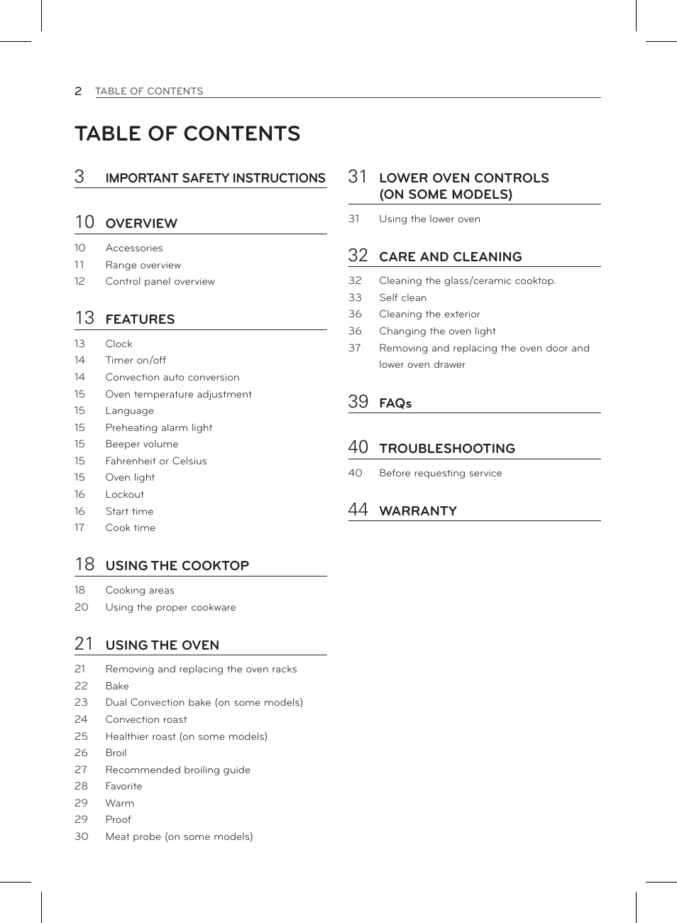 LG LSE3090ST User Manual | Page 2 / 92