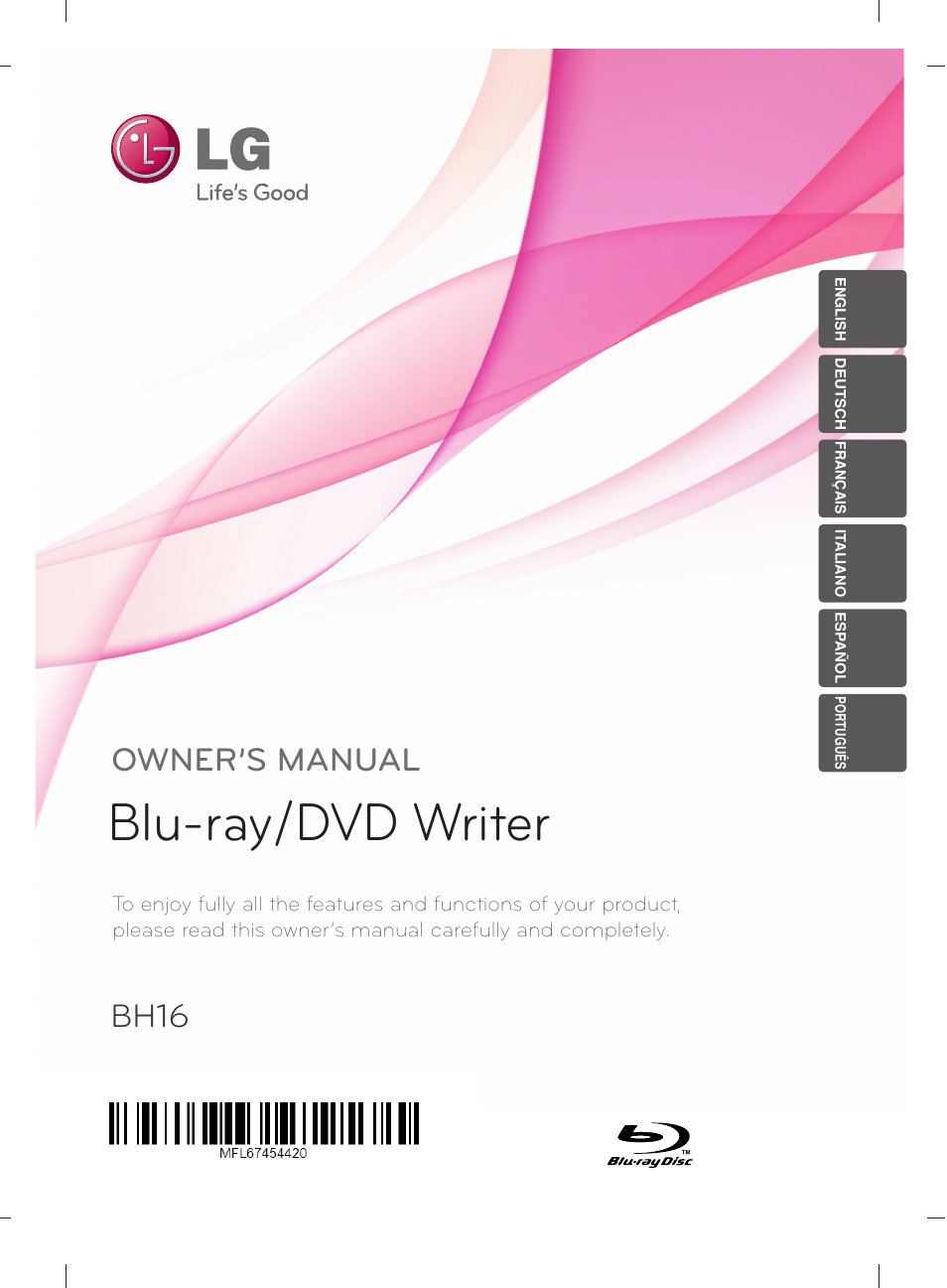 LG BH16NS40 User Manual | 16 pages