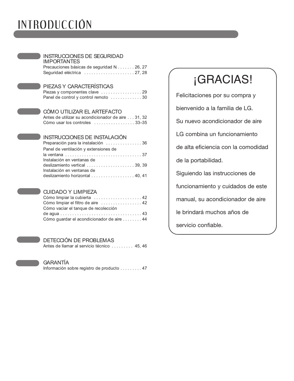 Gracias | LG LP1210BXR User Manual | Page 25 / 48