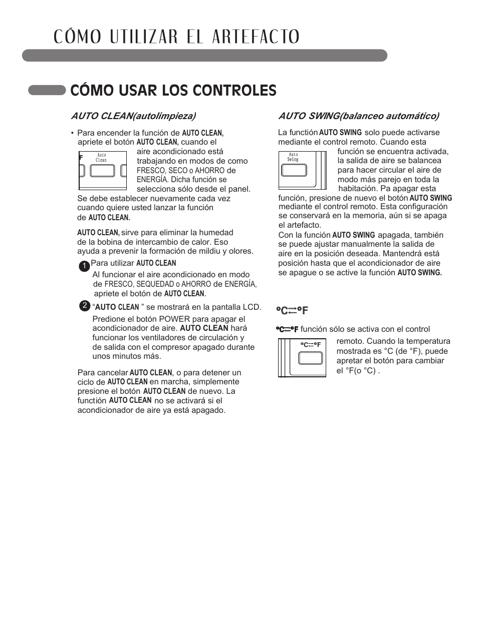 Cómo usar los controles | LG LP1210BXR User Manual | Page 35 / 48