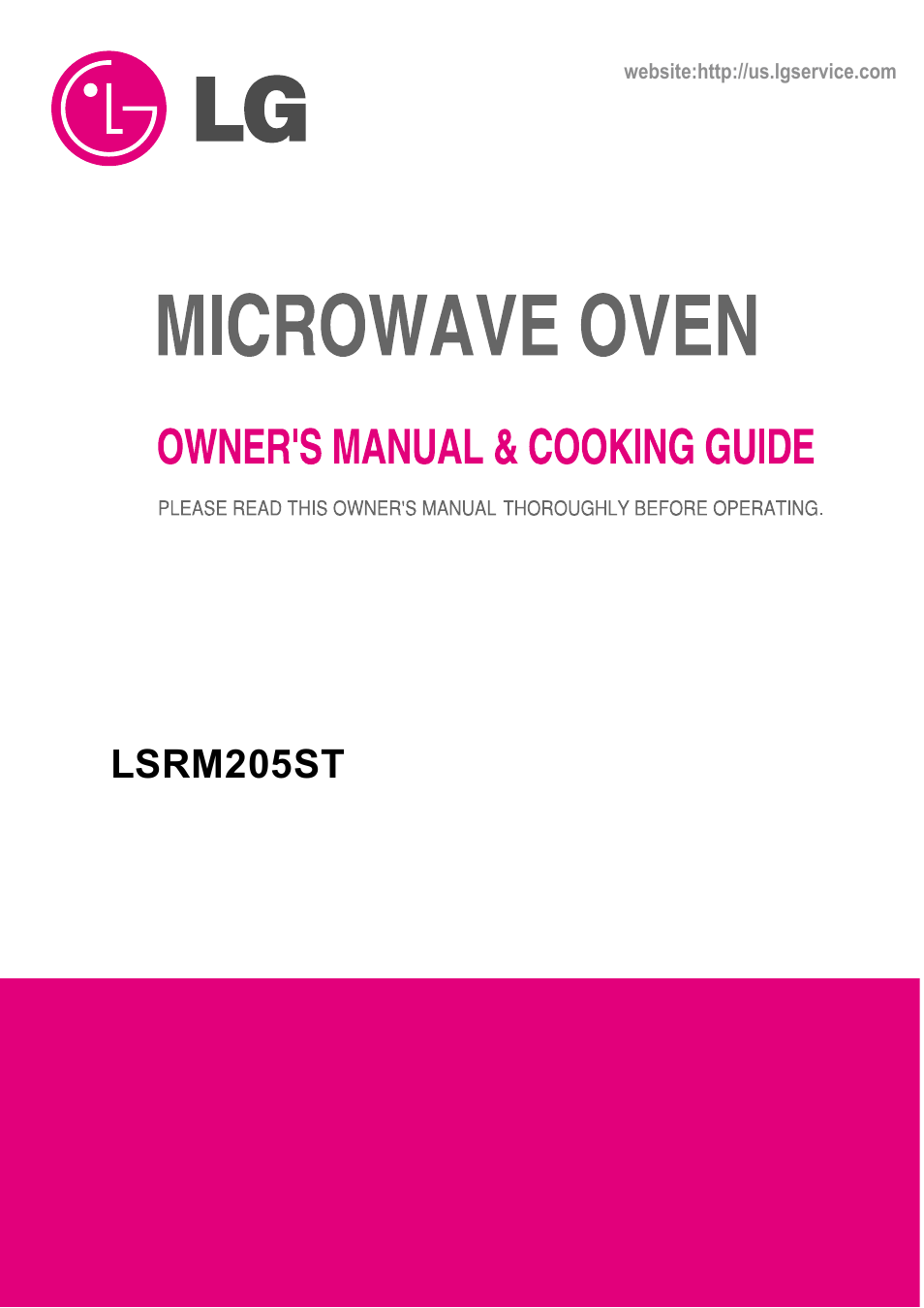 LG LSRM205ST User Manual | 25 pages