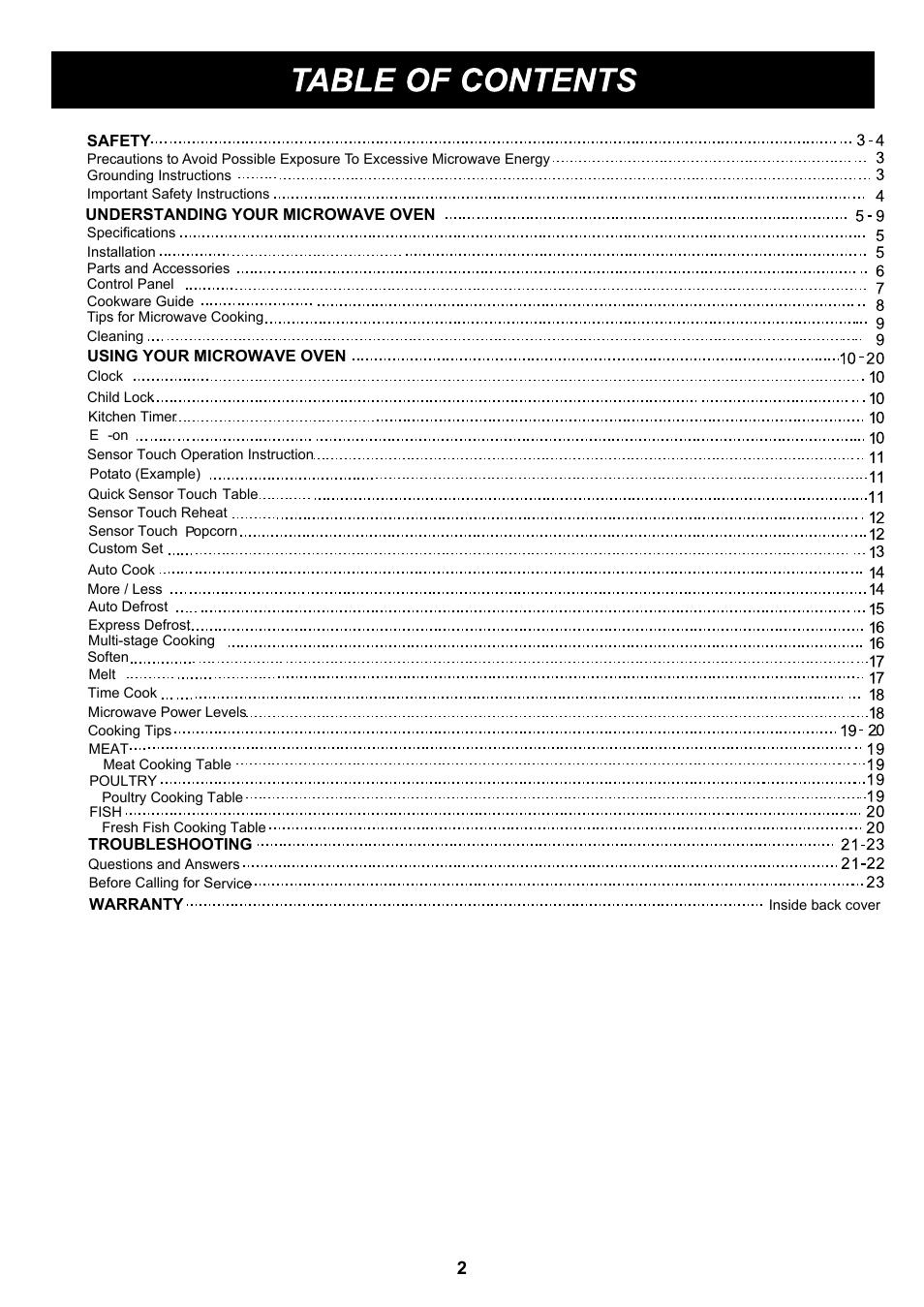 LG LSRM205ST User Manual | Page 2 / 25