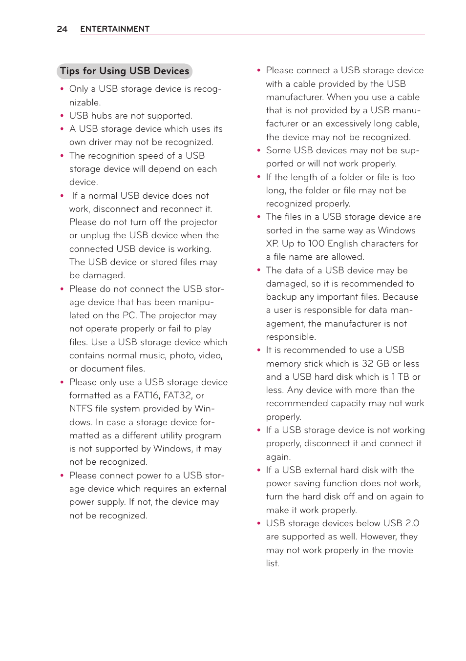 LG PB60G User Manual | Page 24 / 59