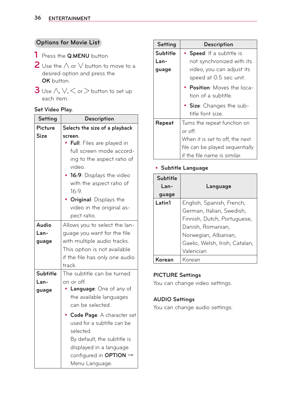 LG PB63U User Manual | Page 36 / 68