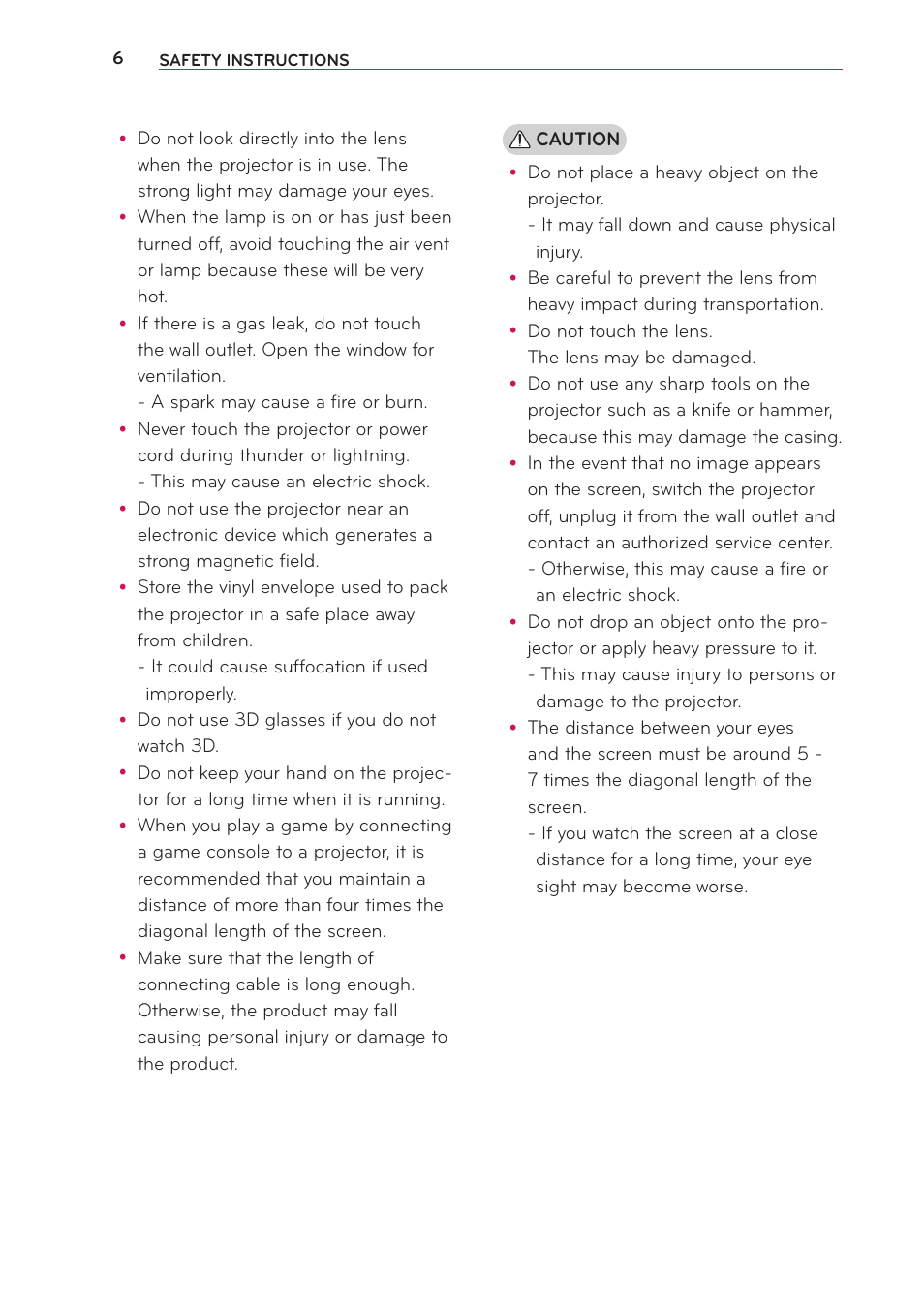 LG PB63U User Manual | Page 6 / 68