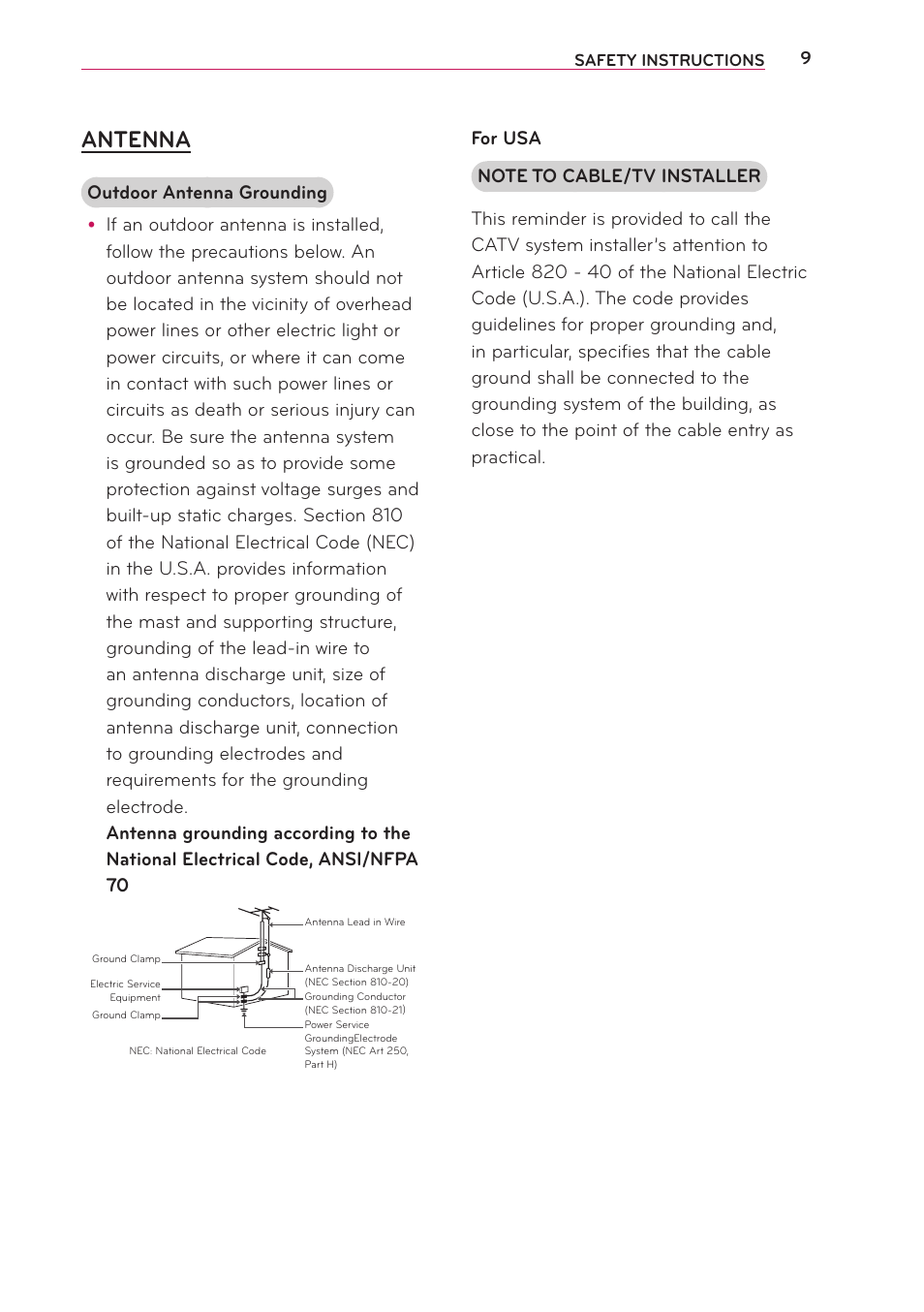 Antenna | LG PB63U User Manual | Page 9 / 68