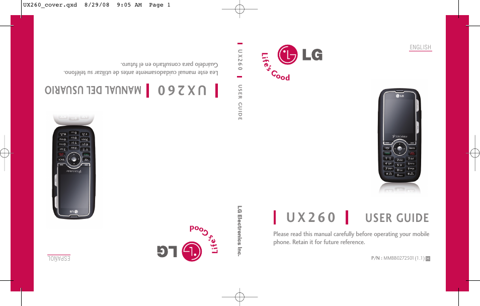 LG LGUX260PW User Manual | 231 pages