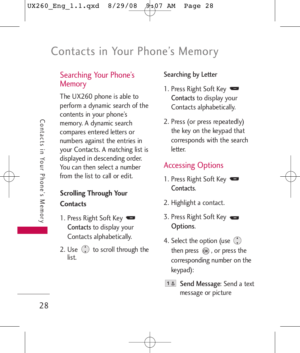 Accessing options | LG LGUX260PW User Manual | Page 30 / 231