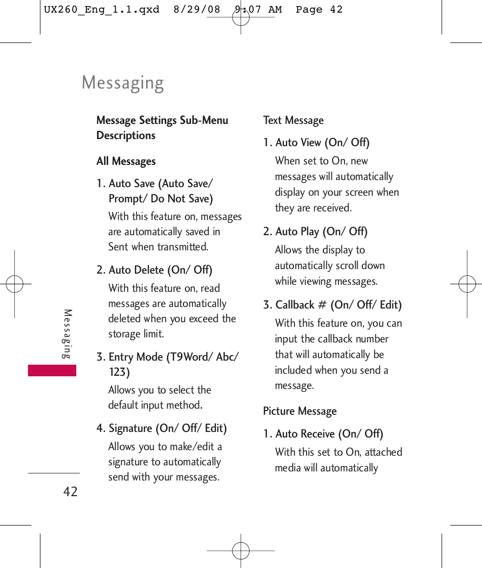 Messaging | LG LGUX260PW User Manual | Page 44 / 231