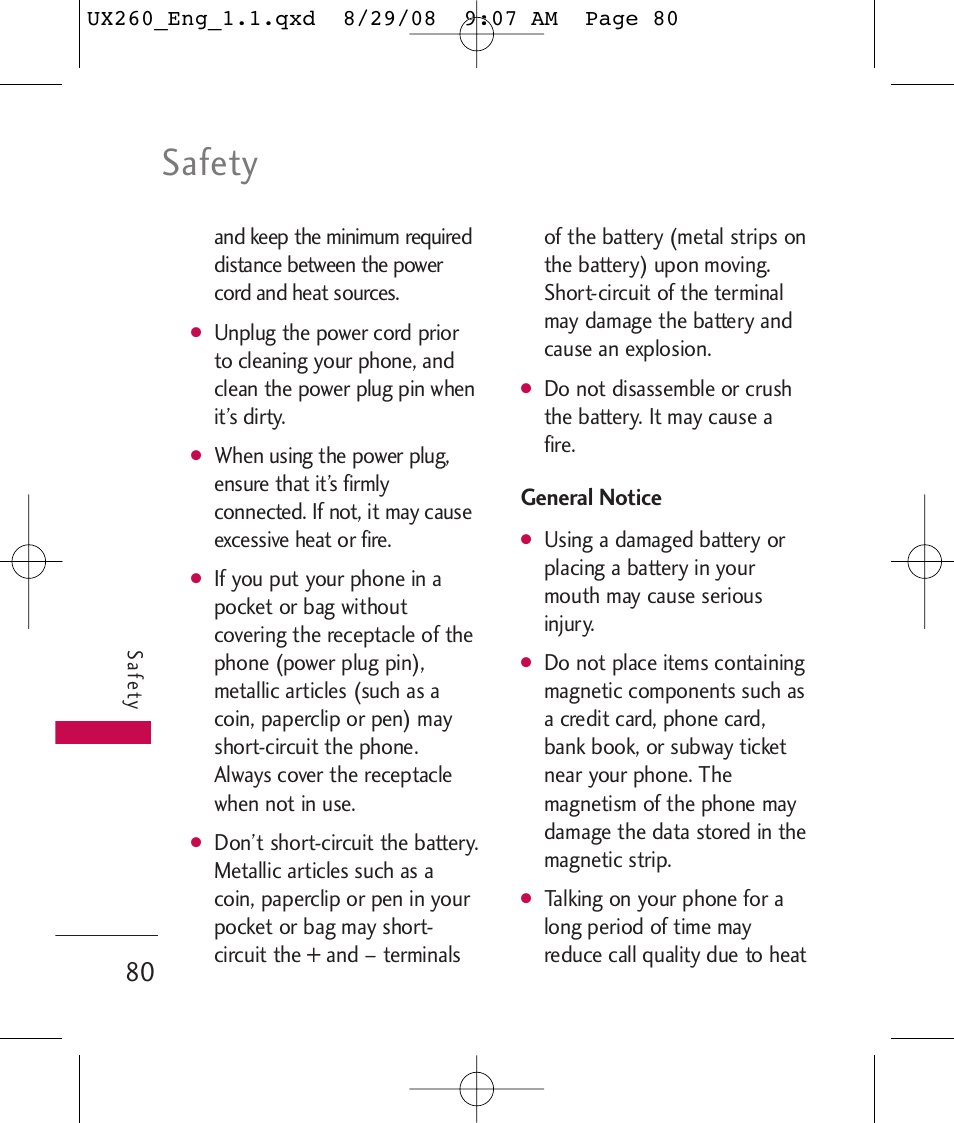 Safety | LG LGUX260PW User Manual | Page 82 / 231