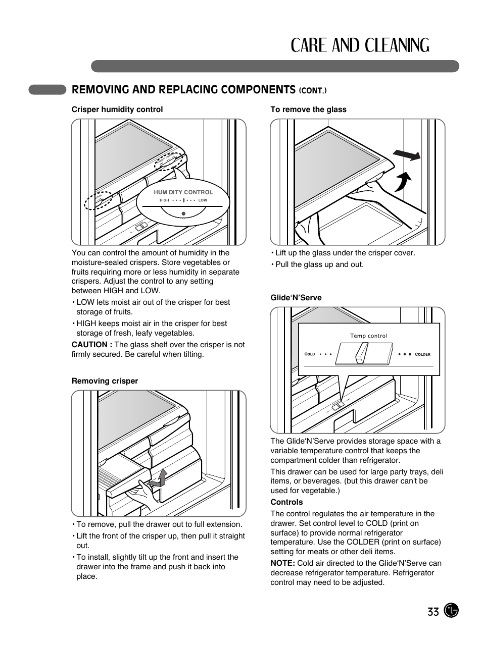 33 removing and replacing components | LG LMX25981SB User Manual | Page 33 / 46