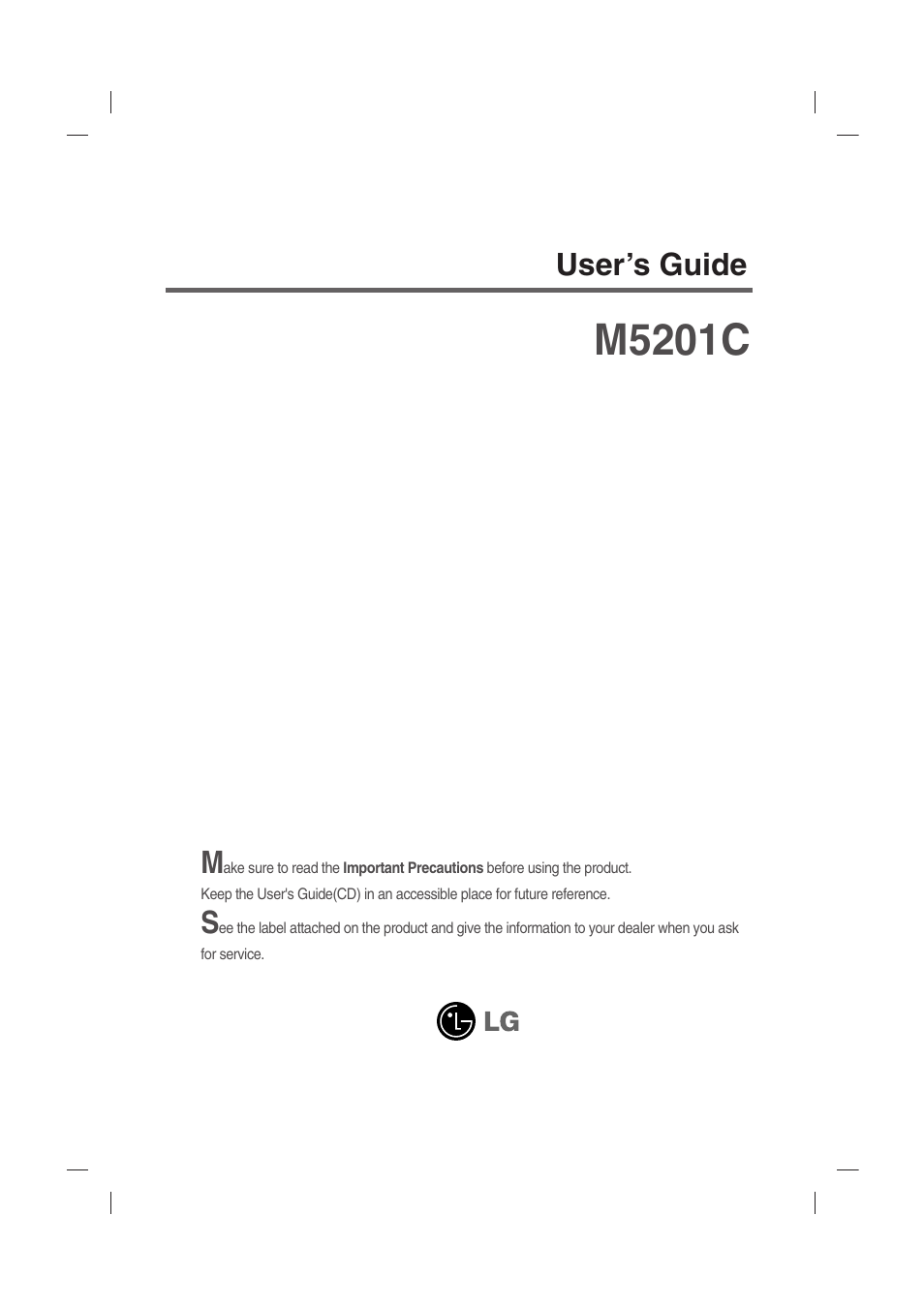 LG M5201C-BA User Manual | 50 pages