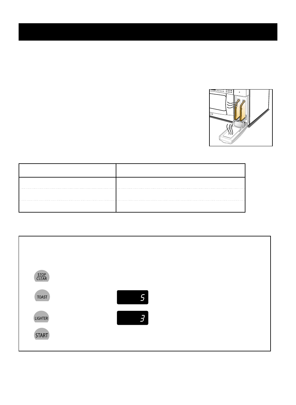 Using your toaster, Operating instruction, Toast | Toast/bagel darkness settings, Touch: display shows: indicator light | LG TM9040W User Manual | Page 19 / 26