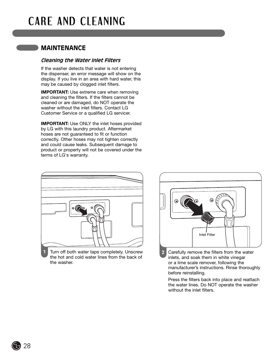 LG WM2301HR User Manual | Page 28 / 108