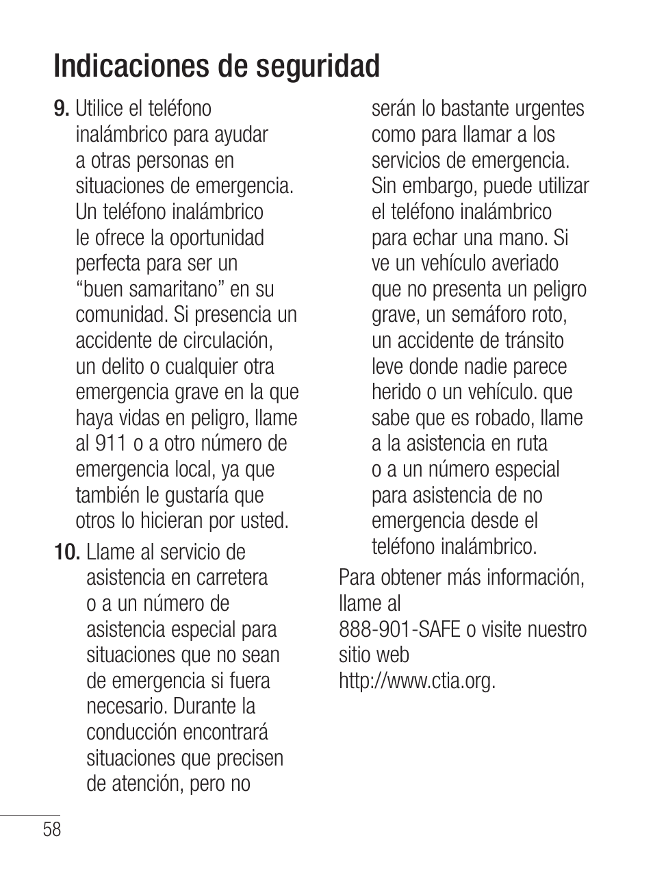 Indicaciones de seguridad | LG LG800G User Manual | Page 113 / 118