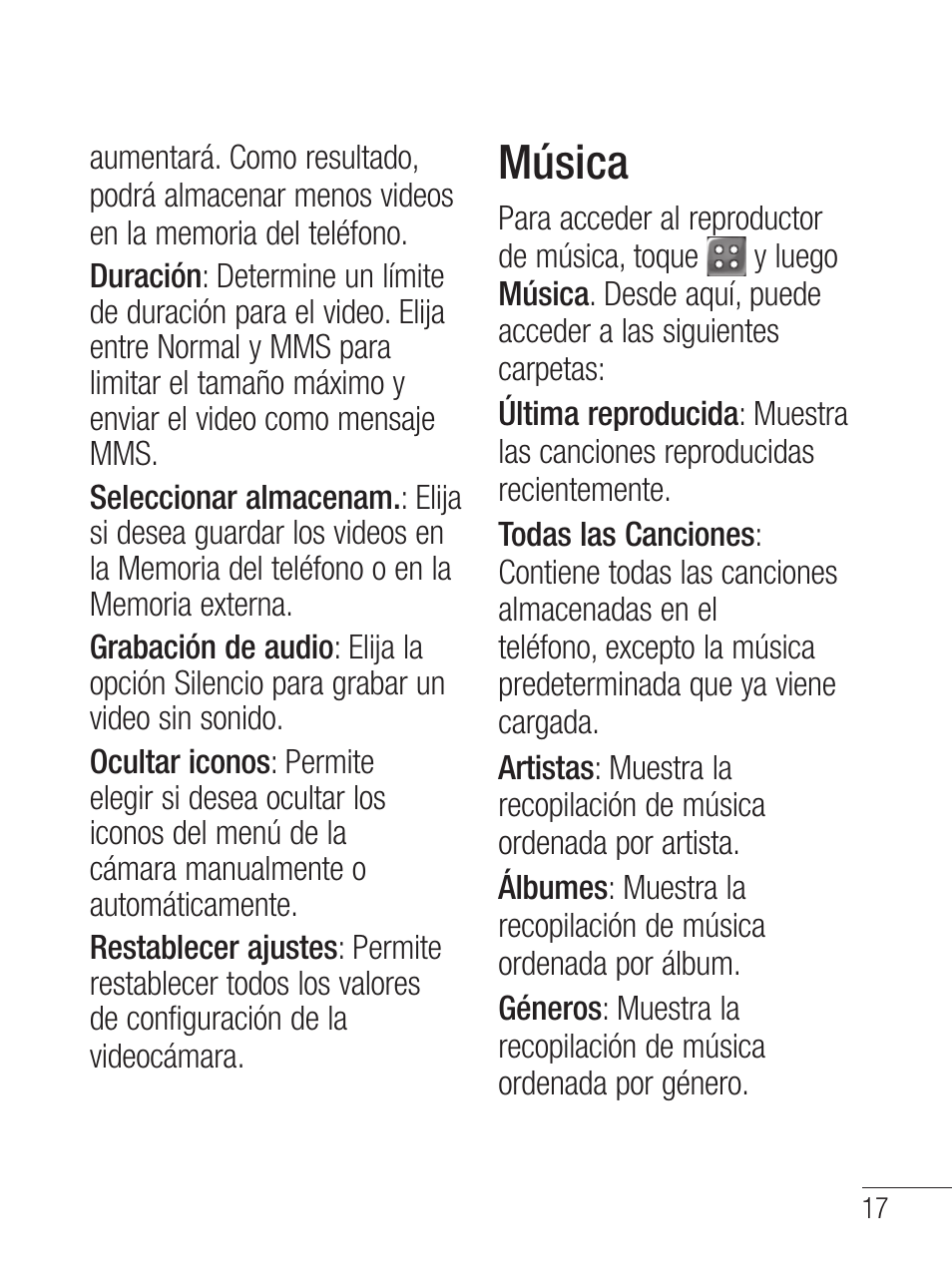 Música | LG LG800G User Manual | Page 72 / 118