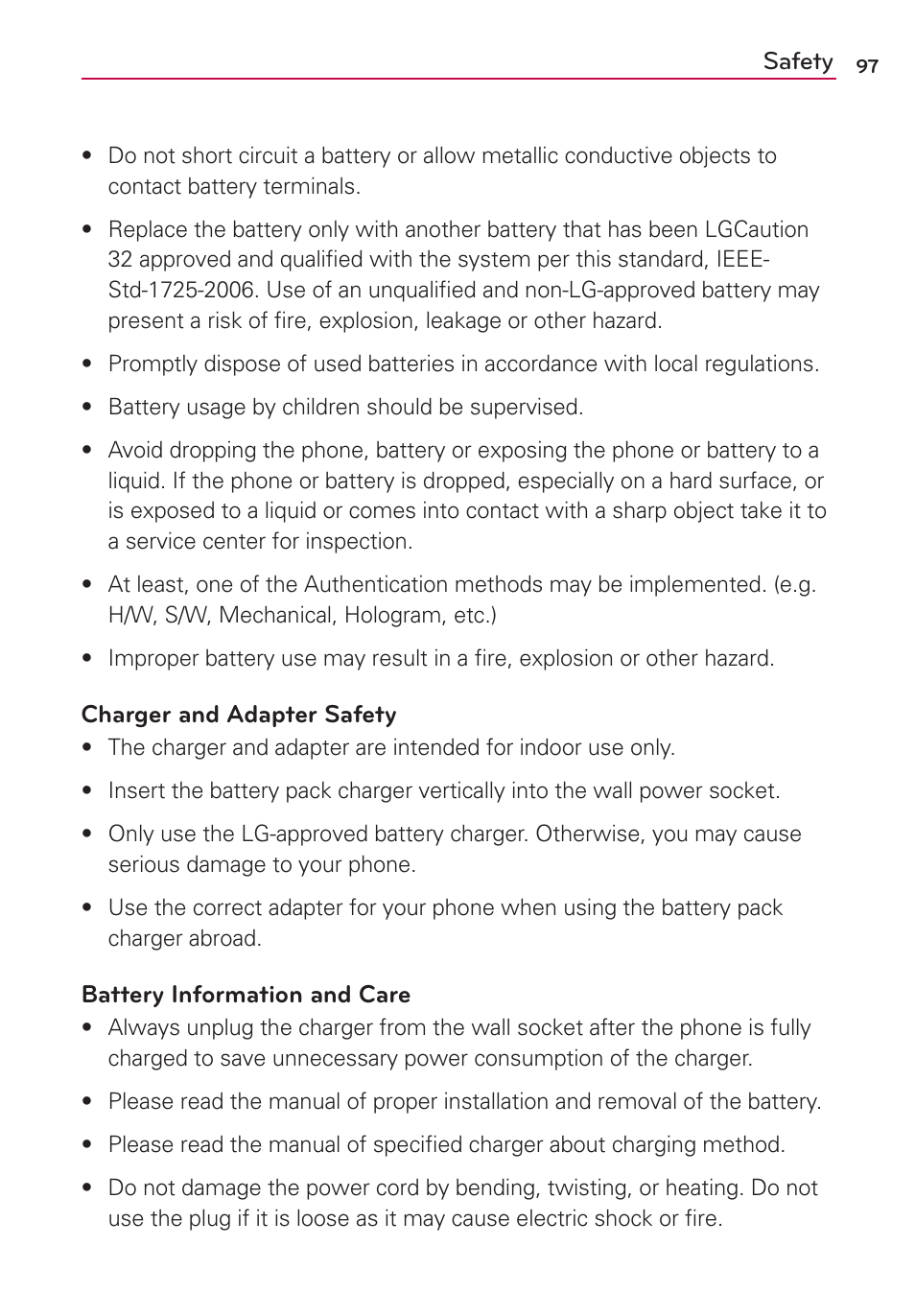 LG LG870 User Manual | Page 97 / 117