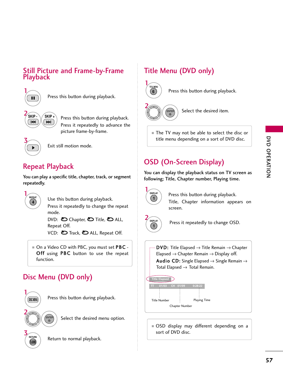 Repeat playback disc menu (dvd only) | LG 32LG40-UA User Manual | Page 59 / 136