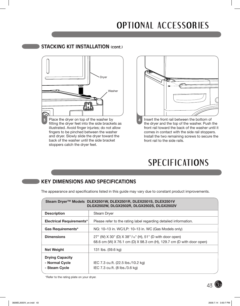 LG DLGX2502W User Manual | Page 43 / 134