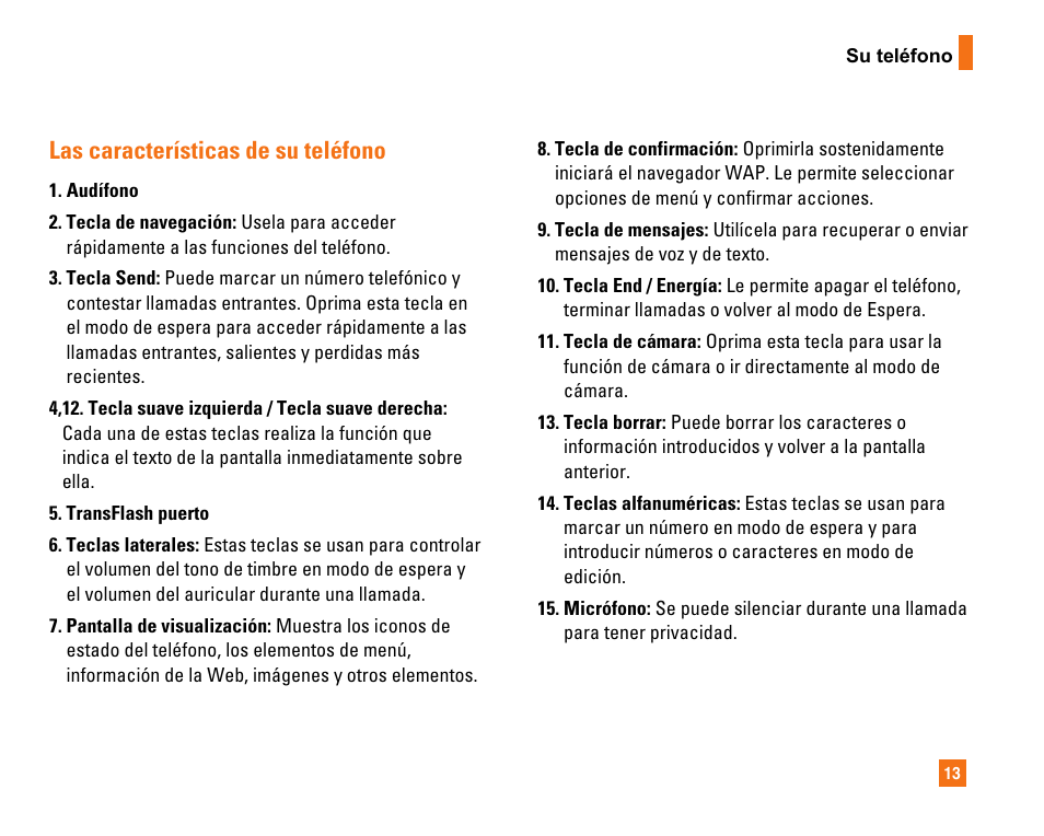 Las características de su teléfono | LG CU320 User Manual | Page 115 / 206