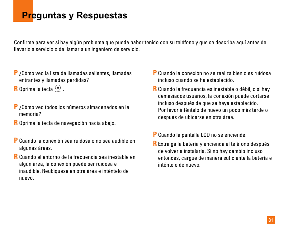 Preguntas y respuestas | LG CU320 User Manual | Page 183 / 206