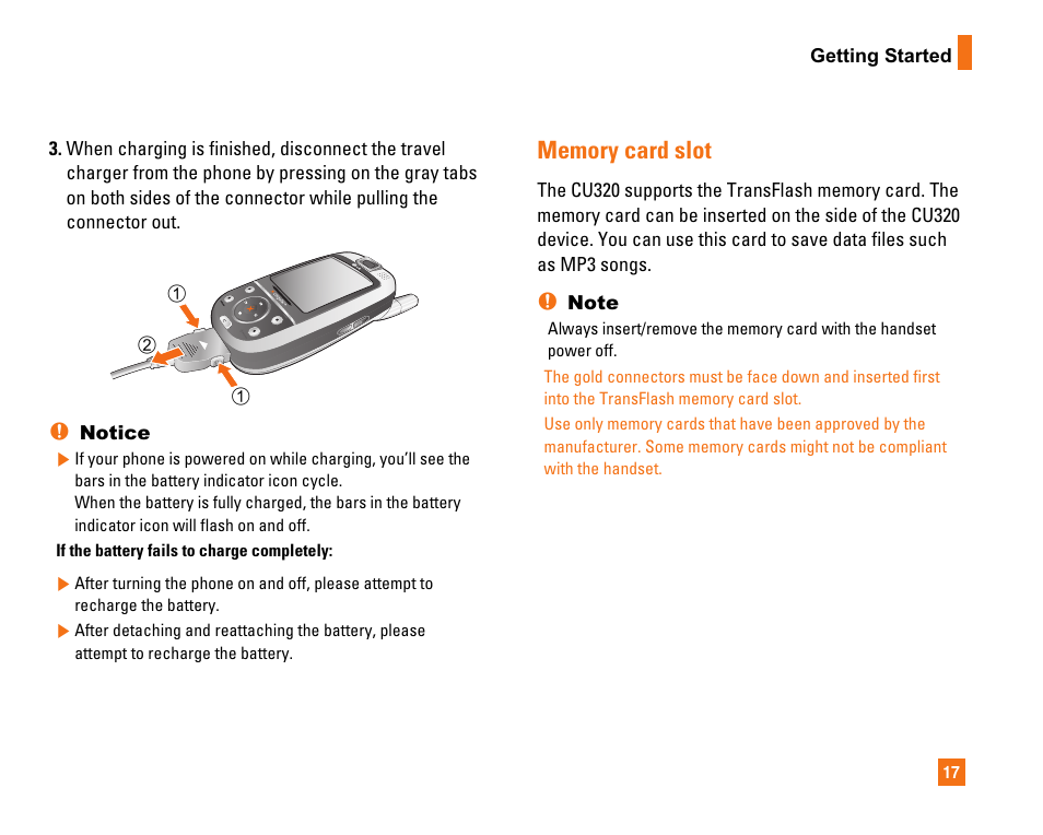 LG CU320 User Manual | Page 21 / 206