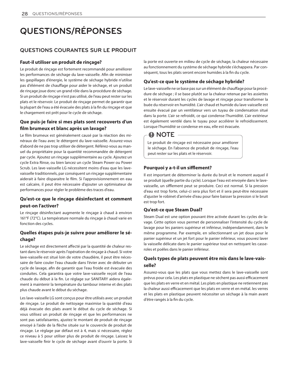 Questions/réponses | LG LDS5774ST User Manual | Page 96 / 104