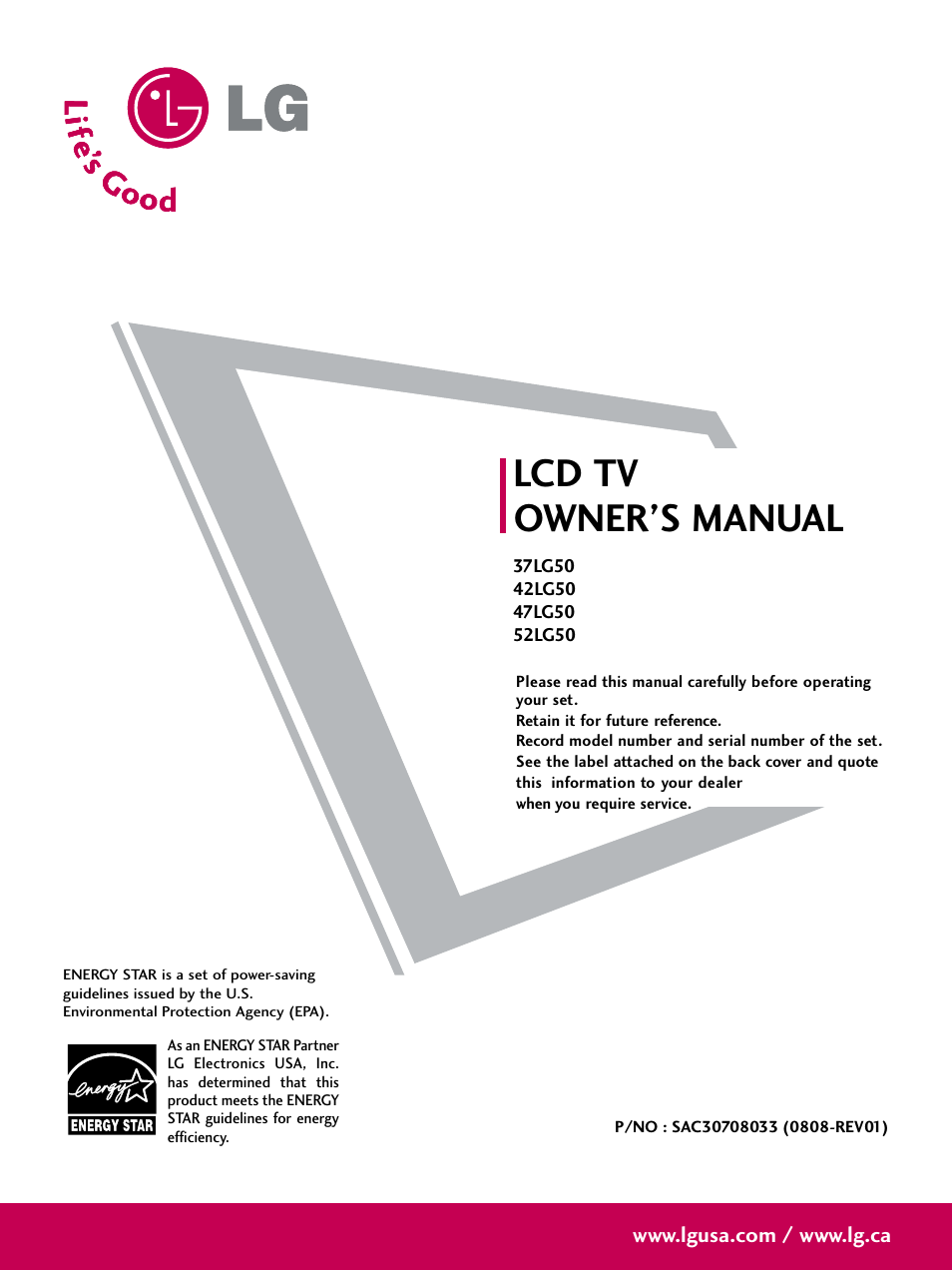 LG 42LG50 User Manual | 114 pages