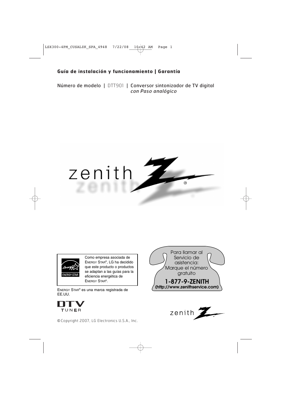 877-9-zenith | LG DTT901 User Manual | Page 19 / 36